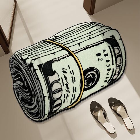 Money Rug, 100 Dollar Bill Rug, 20x32 inch Money Creative Funky Rug, Fun Bath mat, Suitable for Bathroom, Bedroom, Living Room, Front Door, Home Decor Door Mat in Saudi Arabia