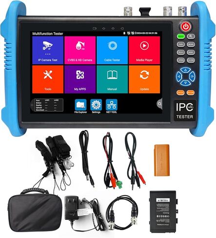 Upgraded 8K IP Camera Tester, WANLUTECH CCTV Tester 7 inch Touchscreen 8MP TVI CVI AHD SDI CVBS Camera Tester RJ45 Cable Tester PoE Network Tools RS485 WiFi HDMI I/O VGA in (IPC-9800ADHS Pro) in Kuwait