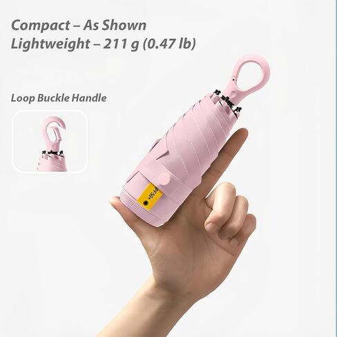 Fuxiqar 2-Pack Travel Mini Compact Umbrella Parasol حماية من أشعة الشمس فوق البنفسجية 50+ مظلات صغيرة in Kuwait