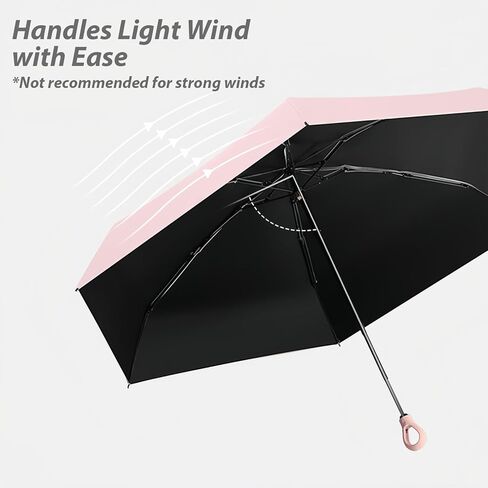 Fuxiqar 2-Pack Travel Mini Compact Umbrella Parasol حماية من أشعة الشمس فوق البنفسجية 50+ مظلات صغيرة in Kuwait