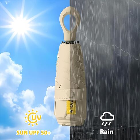 Fuxiqar 2-Pack Travel Mini Compact Umbrella Parasol حماية من أشعة الشمس فوق البنفسجية 50+ مظلات صغيرة in Kuwait