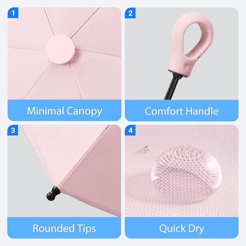 Fuxiqar 2-Pack Travel Mini Compact Umbrella Parasol حماية من أشعة الشمس فوق البنفسجية 50+ مظلات صغيرة in Kuwait