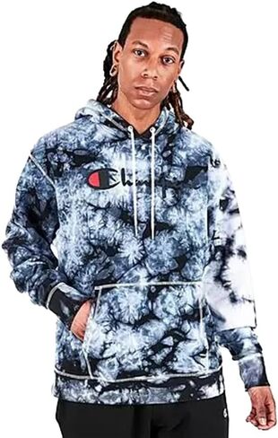 Champion Galaxy Dye Script PO Fleece Mens Active Hoodies Size S, Color: Multi-Main Color/Multicolor in Saudi Arabia