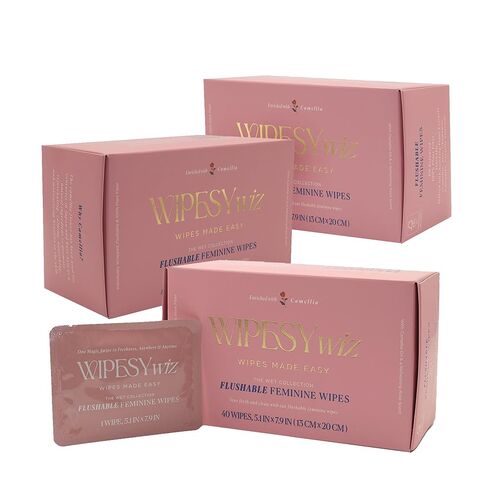 Flushable Feminine Wipes, 1 Pack/40 Pcs, Individually Wrapped Wipes for Women, pH-Balanced, Odor Block, Infused with Camellia, Chamomile & Aloe, Gentle for Everyday Feminine Care/Hygiene in Saudi Arabia