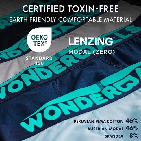 Wonderballs Short Boxer Briefs for Men - Certified Non-Toxic Ultra-Soft Peruvian Pima Cotton Modal Athletic Underwear for Men in Saudi Arabia