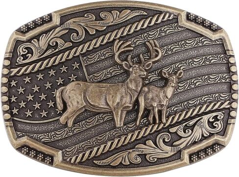 Western Belt Buckle for Men American Flag Deer Longhorn Bull Horse Cowboy Belt Buckles Rodeo Cowgirl Square Buckles in Saudi Arabia