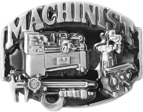 إبزيم حزام ثلاثي الأبعاد للرجال من Machinist، تصميم أدوات معدنية باللون الفضي العتيق، سبيكة زنك شديدة التحمل، خالية من النيكل، تناسب أحزمة عريضة مقاس 1.5 بوصة in Kuwait