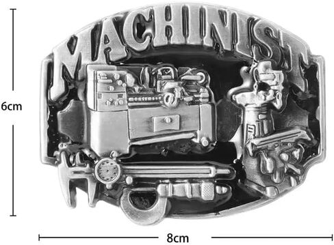 إبزيم حزام ثلاثي الأبعاد للرجال من Machinist، تصميم أدوات معدنية باللون الفضي العتيق، سبيكة زنك شديدة التحمل، خالية من النيكل، تناسب أحزمة عريضة مقاس 1.5 بوصة in Kuwait