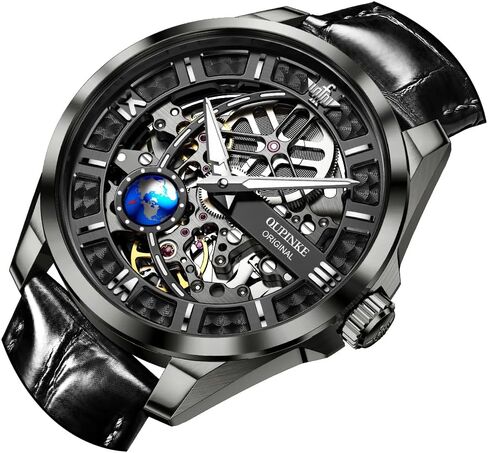 OUPINKE Gold Men Automatic Mechanical Wrist Watches Luxury Dress Tungsten Steel Luminous Waterproof Sapphire Diamond Calendar Best Gifts Men in Saudi Arabia