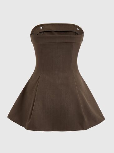 Women's Summer Peplum Strapless Tops Y2k Asymmetrical Party Club Tube Top in Saudi Arabia