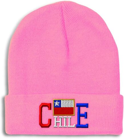 Custom Beanies for Men Chilean Flag Chile South America Skull Cap Winter Hats Women Acrylic One Size in Saudi Arabia