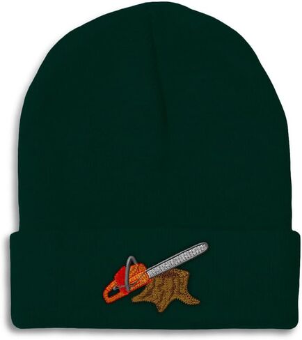 Speedy Pros Beanies for Men Lumberjack Logger Saw Embroidery Skull Cap Winter Hats for Women Acrylic One Size in Saudi Arabia