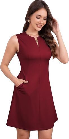 Women's Sleeveless Business Office Pencil Dress 2026 Summer Work Dresses with Pockets in Saudi Arabia