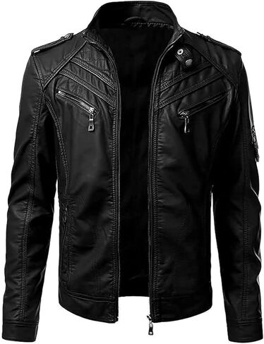 Cafe Racer Distressed Mens Lambskin Leather Jacket - Genuine Men Leather Jacket - Mens Leather Biker Jacket in Saudi Arabia