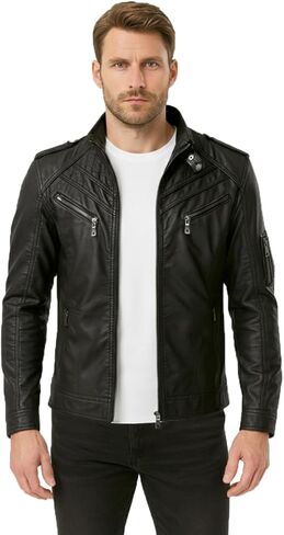 Cafe Racer Distressed Mens Lambskin Leather Jacket - Genuine Men Leather Jacket - Mens Leather Biker Jacket in Saudi Arabia