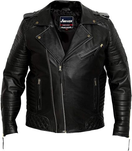 Cafe Racer Distressed Mens Lambskin Leather Jacket - Genuine Men Leather Jacket - Mens Leather Biker Jacket in Saudi Arabia