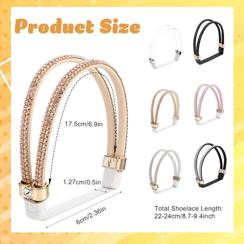 6 Pairs Shoe Straps for Heels, Anti-Loose Elastic High Heels Shoe Straps, Detachable Rhinestone Heel Strap for High-Heels, Sandals, Slippers Women Girls in Saudi Arabia