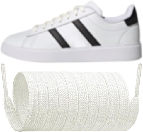 Endoto Flat Shoe Laces for Adidas Grand Court Sneakers, 8MM Shoelaces Replacement Strings for Tennis Shoes in Saudi Arabia