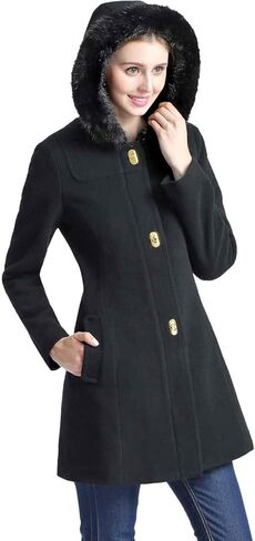 BGSD Women Lana Wool Blend Hooded Walking Coat (Also available in Plus Size and Petite) in Saudi Arabia