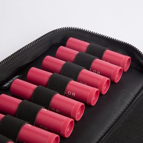 Homeopathy Storage Bag, Small Organizer for 16 Remedy Tubes, Black with Gold Zipper, 8.27 x 5.12 inches in Saudi Arabia