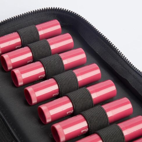Homeopathy Storage Bag, Small Organizer for 16 Remedy Tubes, Black with Gold Zipper, 8.27 x 5.12 inches in Saudi Arabia