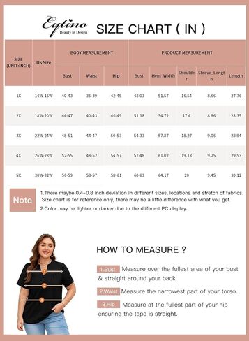 Eytino Plus Size T Shirts for Women Summer Short Sleeve V Neck Button Down Casual Basic Loose Tunic Tops(1X-5X) in Saudi Arabia
