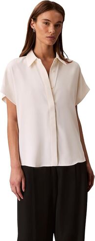 Calvin Klein Women's Satin Short Sleeve Top in Saudi Arabia