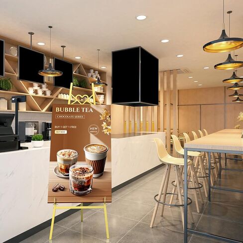 حامل حامل ذهبي مقاس 55 بوصة للعلامة، حامل عرض عالي التحمل مع سلسلة قابلة للتعديل، حامل فني بتصميم مغلف على شكل قلب للوحات وعلامات الزفاف والملصقات والمرايا والأعمال الفنية وما إلى ذلك in Kuwait