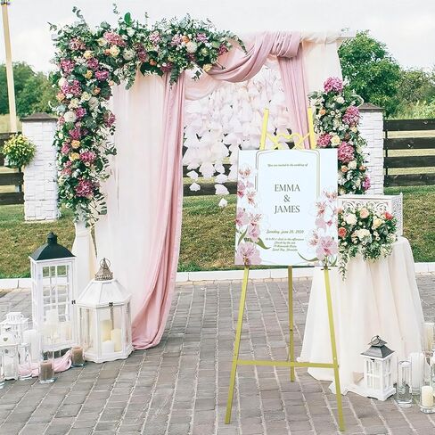 حامل حامل ذهبي مقاس 55 بوصة للعلامة، حامل عرض عالي التحمل مع سلسلة قابلة للتعديل، حامل فني بتصميم مغلف على شكل قلب للوحات وعلامات الزفاف والملصقات والمرايا والأعمال الفنية وما إلى ذلك in Kuwait