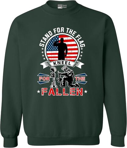 أنا أقف من أجل العلم ركع من أجل The Fallen Patriotic (A) DT Crewneck in Kuwait