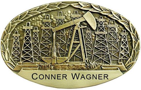 Indiana Metal Craft Men's Pump Jack Engravable Belt Buckle in Saudi Arabia