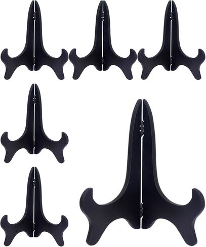 6Pcs 7 Inch Plate Stand, Small Folding Display Easels and Picture Holders for Decorative Picture Frame (Black) in Kuwait