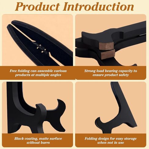 6Pcs 7 Inch Plate Stand, Small Folding Display Easels and Picture Holders for Decorative Picture Frame (Black) in Kuwait
