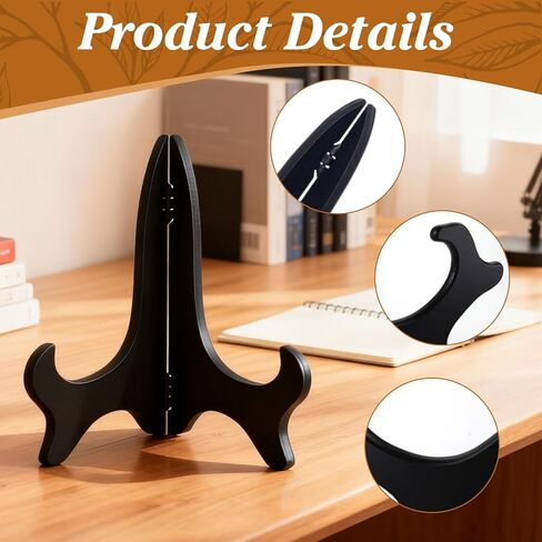 6Pcs 7 Inch Plate Stand, Small Folding Display Easels and Picture Holders for Decorative Picture Frame (Black) in Kuwait