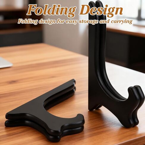 6Pcs 7 Inch Plate Stand, Small Folding Display Easels and Picture Holders for Decorative Picture Frame (Black) in Kuwait