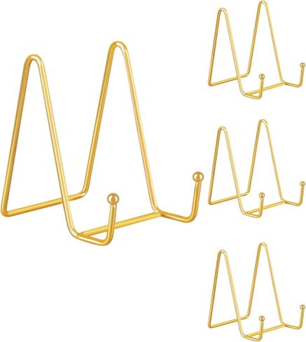4 Pack Gold Mini Display Easels, Frame Holder Stands Versatile Welcome Sign & Photo Stand for Tabletop Decor, Plates, and Artistic Work in Saudi Arabia