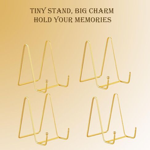 4 Pack Gold Mini Display Easels, Frame Holder Stands Versatile Welcome Sign & Photo Stand for Tabletop Decor, Plates, and Artistic Work in Saudi Arabia