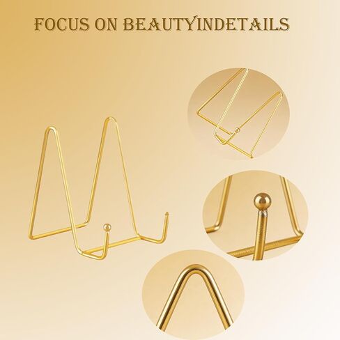 4 Pack Gold Mini Display Easels, Frame Holder Stands Versatile Welcome Sign & Photo Stand for Tabletop Decor, Plates, and Artistic Work in Saudi Arabia