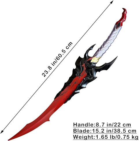 23.8" All Metal Stainless Steel Anime Kamish's Wrath Sword Sung Jingwoo with Display Stand for Collection, Cosplay Black in Saudi Arabia