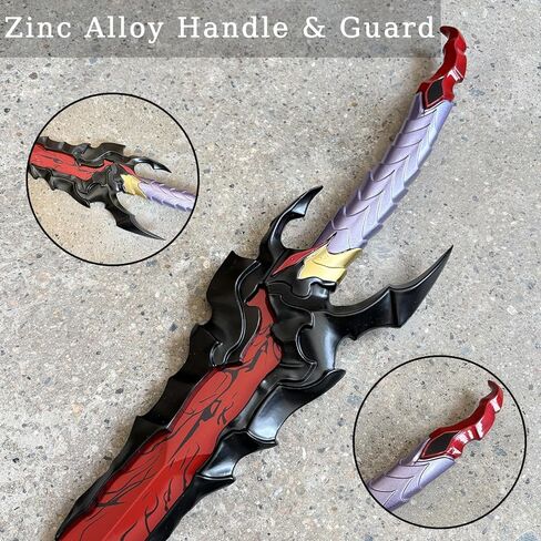 23.8" All Metal Stainless Steel Anime Kamish's Wrath Sword Sung Jingwoo with Display Stand for Collection, Cosplay Black in Saudi Arabia