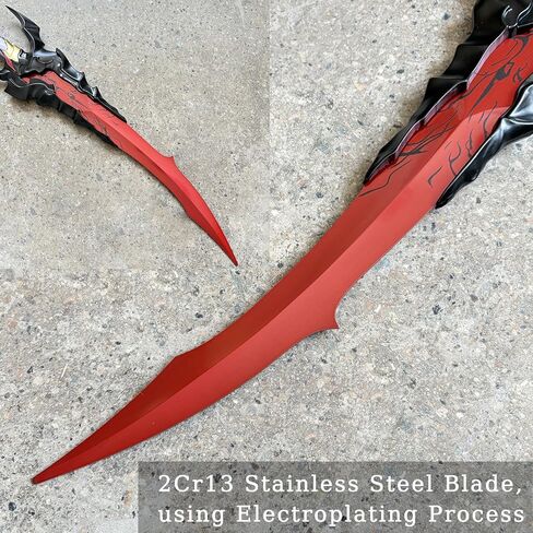 23.8" All Metal Stainless Steel Anime Kamish's Wrath Sword Sung Jingwoo with Display Stand for Collection, Cosplay Black in Saudi Arabia