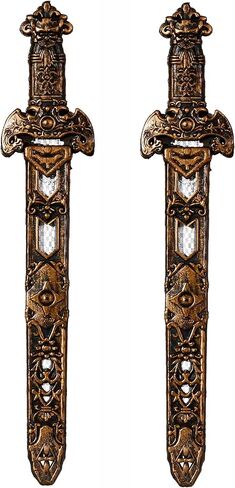 2 Pcs Pirate Sword Plastic Sword with Scabbard Fake Knife for Cosplay Costume Accessories Pirate Party Props Halloween Supplies 11.5 Inches (Bronze) in Saudi Arabia