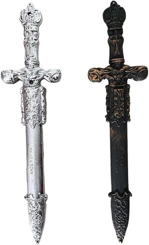 2 Pcs Pirate Sword Plastic Sword with Scabbard Fake Knife for Cosplay Costume Accessories Pirate Party Props Halloween Supplies 11.5 Inches (Bronze) in Saudi Arabia