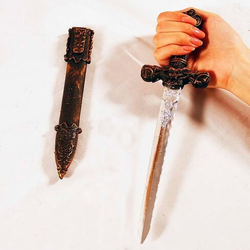 2 Pcs Pirate Sword Plastic Sword with Scabbard Fake Knife for Cosplay Costume Accessories Pirate Party Props Halloween Supplies 11.5 Inches (Bronze) in Saudi Arabia
