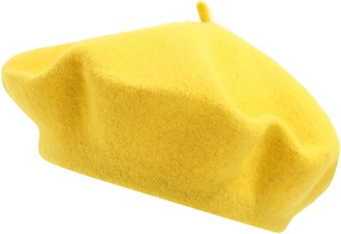 1Pcs French Beret Hats Solid Classic Wool Beret Beanie Hats for Women Teens in Kuwait