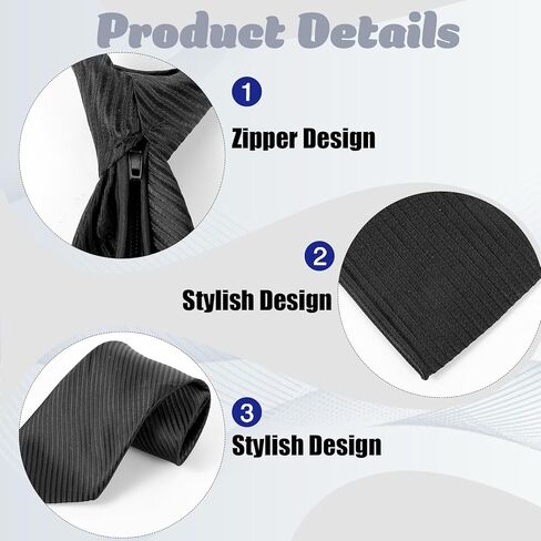 2 Pcs Pre-Tied Necktie for Men, Adjustable Zipper Tie 3 Inch Wide Solid Color Neck Tie for Business Wedding Neckties in Saudi Arabia