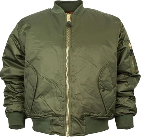 FOX OUTDOOR PRODUCTS MA-1 Flight Jacket - Retro Bomber Style with Water-Resistant Nylon Shell and Reversible Orange Liner in Saudi Arabia