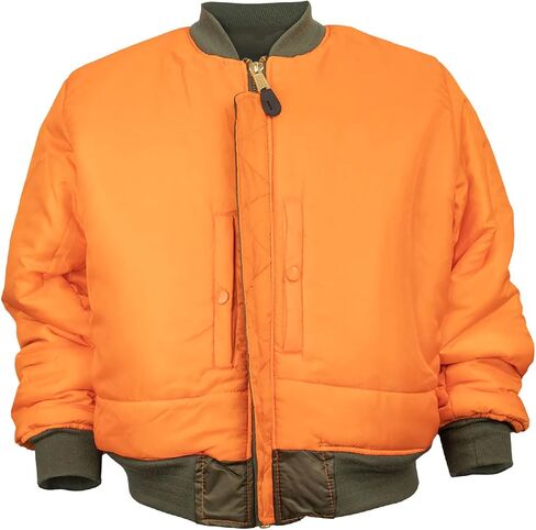 FOX OUTDOOR PRODUCTS MA-1 Flight Jacket - Retro Bomber Style with Water-Resistant Nylon Shell and Reversible Orange Liner in Saudi Arabia