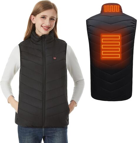 Women Heated Vest with 2 Heating Zones, Lightweight Heating Vest with 3 Heating Levels, Heated Thermal Outerwear for Winter Outdoor, Large (Battery Not Included) in Saudi Arabia