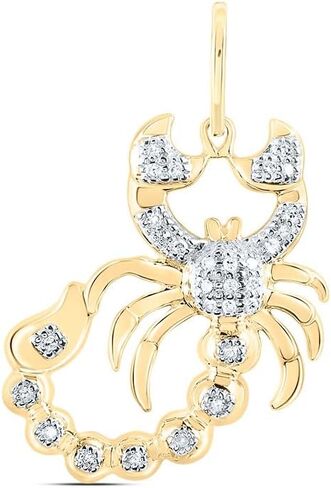 10kt Yellow Gold Round Diamond Scorpion Charm Pendant 1/10ct Color G-H, Clarity I2 in Saudi Arabia